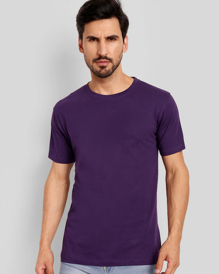 Unisex Regular Solid T-Shirt - Purple