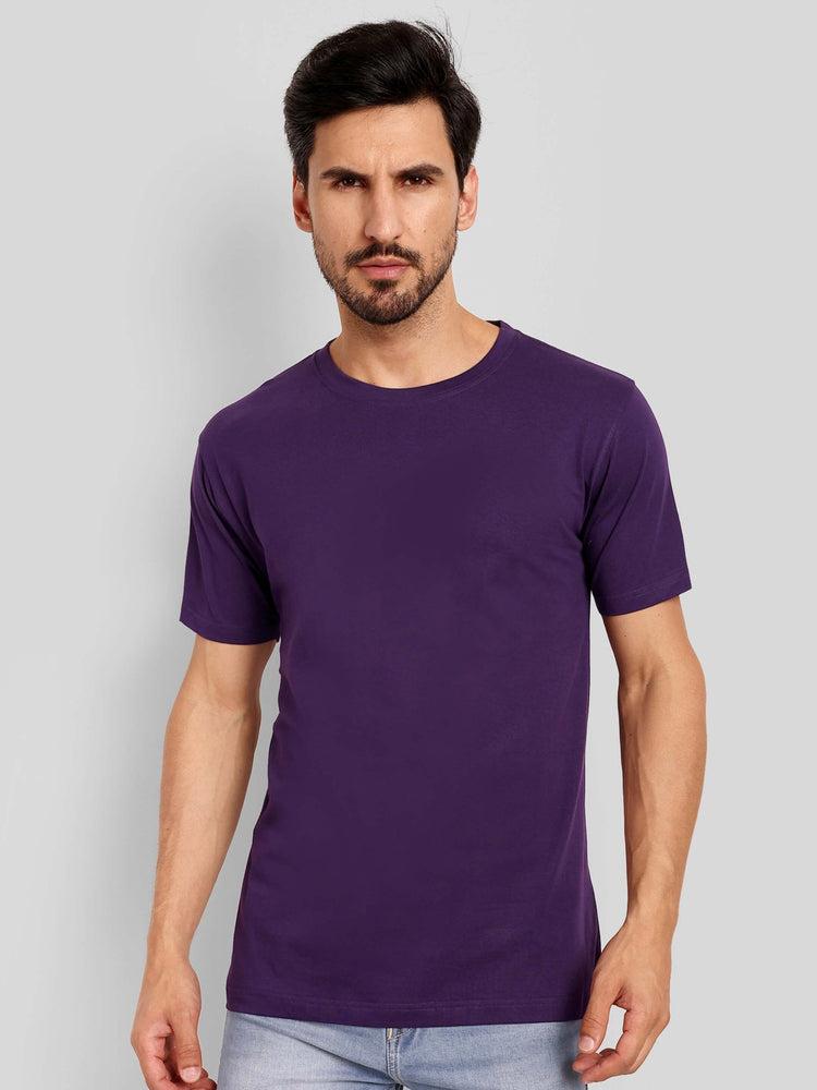 Unisex Regular Solid T-Shirt - Purple