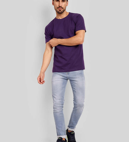 Unisex Regular Solid T-Shirt - Purple
