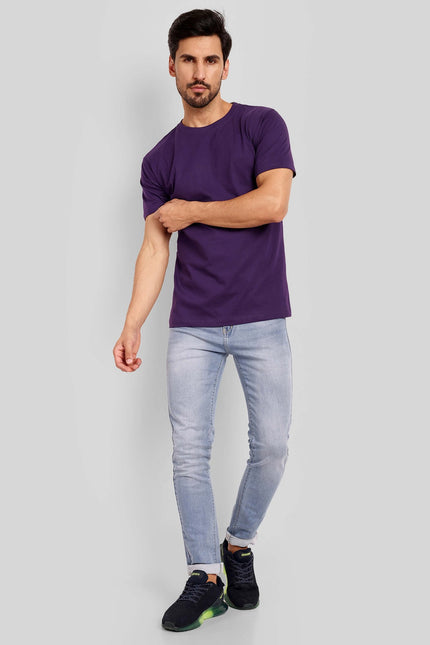 Unisex Regular Solid T-Shirt - Purple