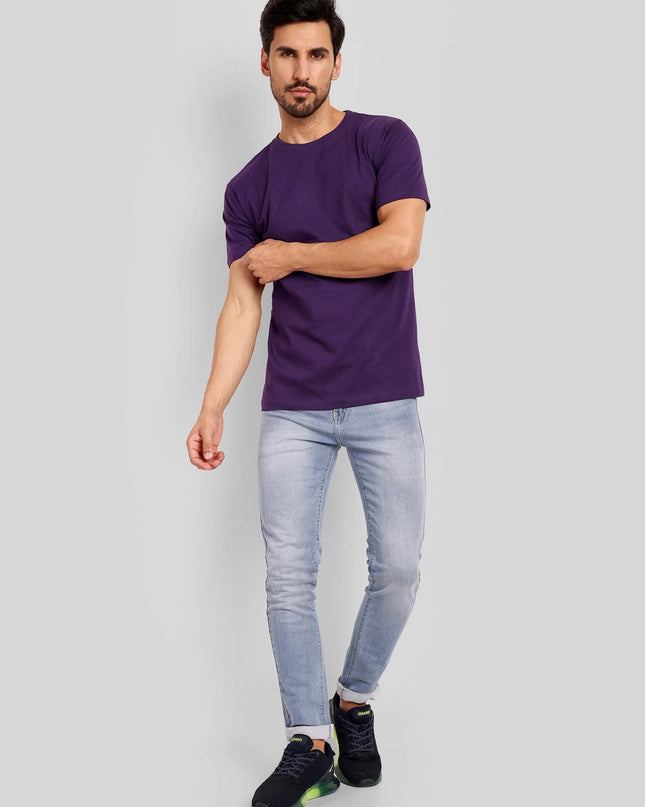 Unisex Regular Solid T-Shirt - Purple