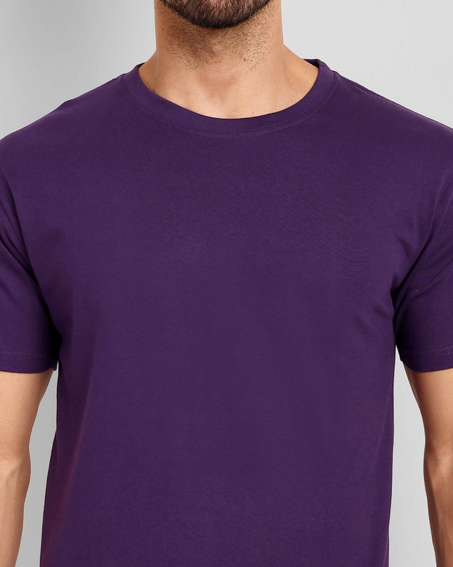 Unisex Regular Solid T-Shirt - Purple