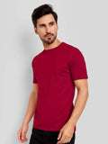 Men's Regular Solid T-Shirt - Red