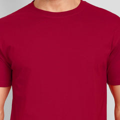 Men's Regular Solid T-Shirt - Red