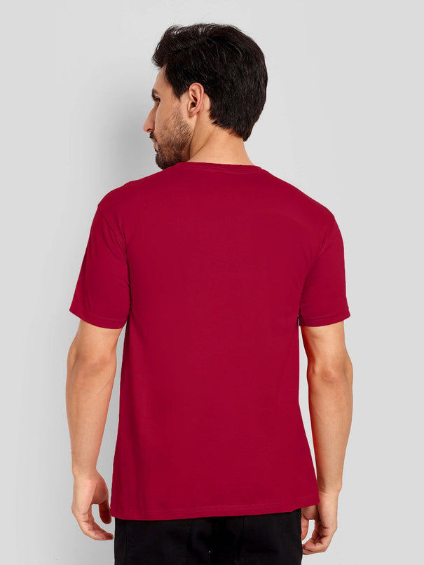 Men's Regular Solid T-Shirt - Red