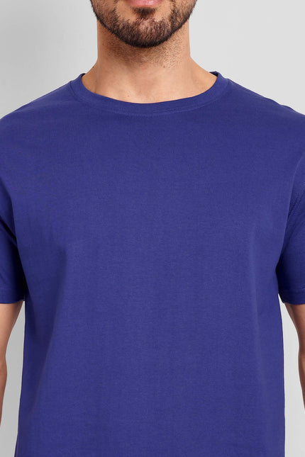 Men's Regular Solid T-Shirt - Royal Blue
