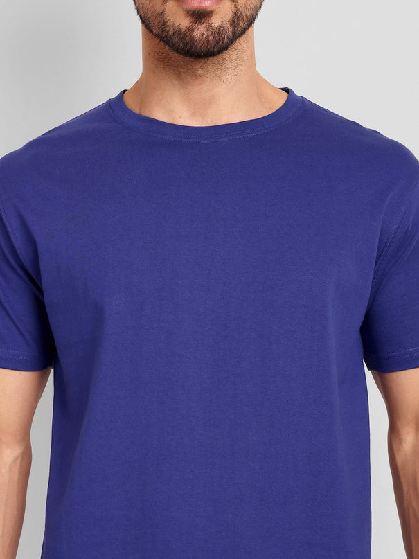 Men's Regular Solid T-Shirt - Royal Blue