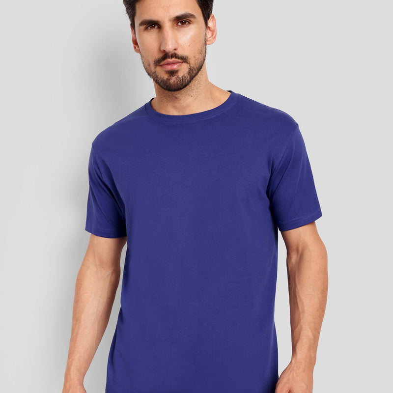 Men's Regular Solid T-Shirt - Royal Blue