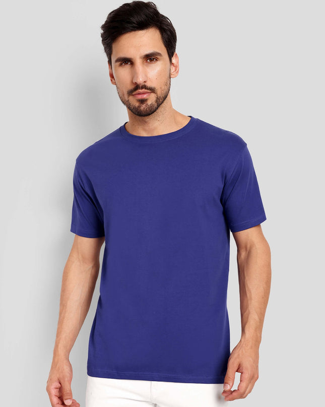 Men's Regular Solid T-Shirt - Royal Blue
