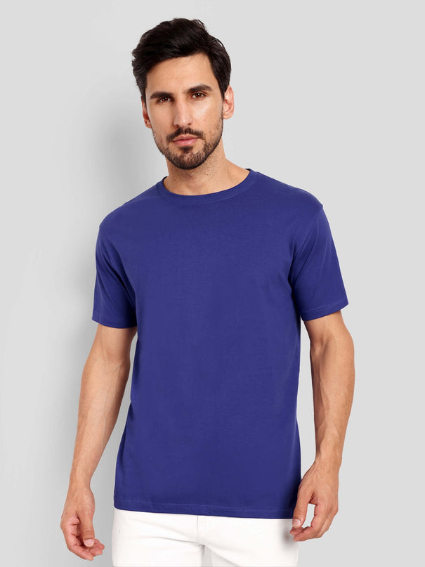 Men's Regular Solid T-Shirt - Royal Blue