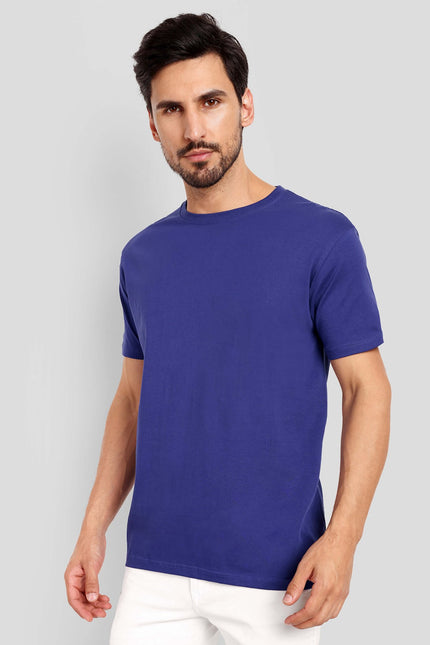 Men's Regular Solid T-Shirt - Royal Blue