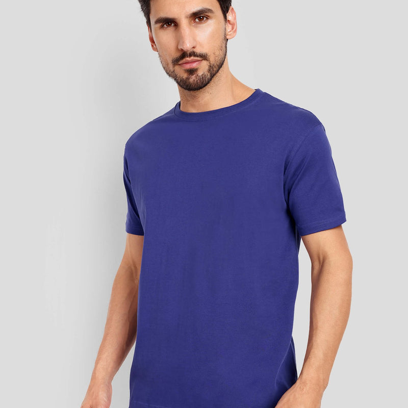 Men's Regular Solid T-Shirt - Royal Blue