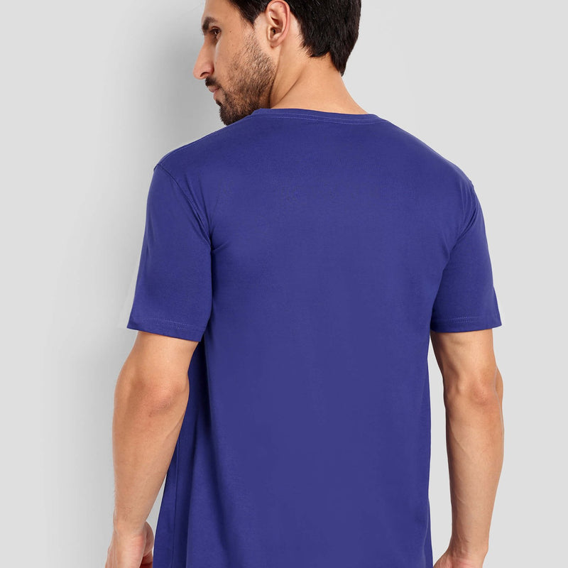 Men's Regular Solid T-Shirt - Royal Blue