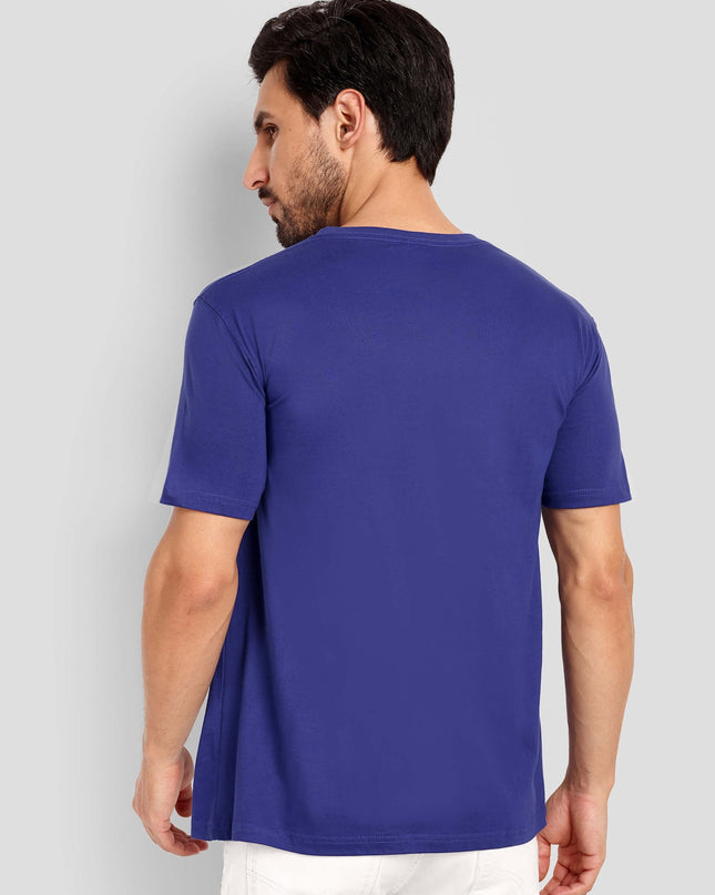 Men's Regular Solid T-Shirt - Royal Blue