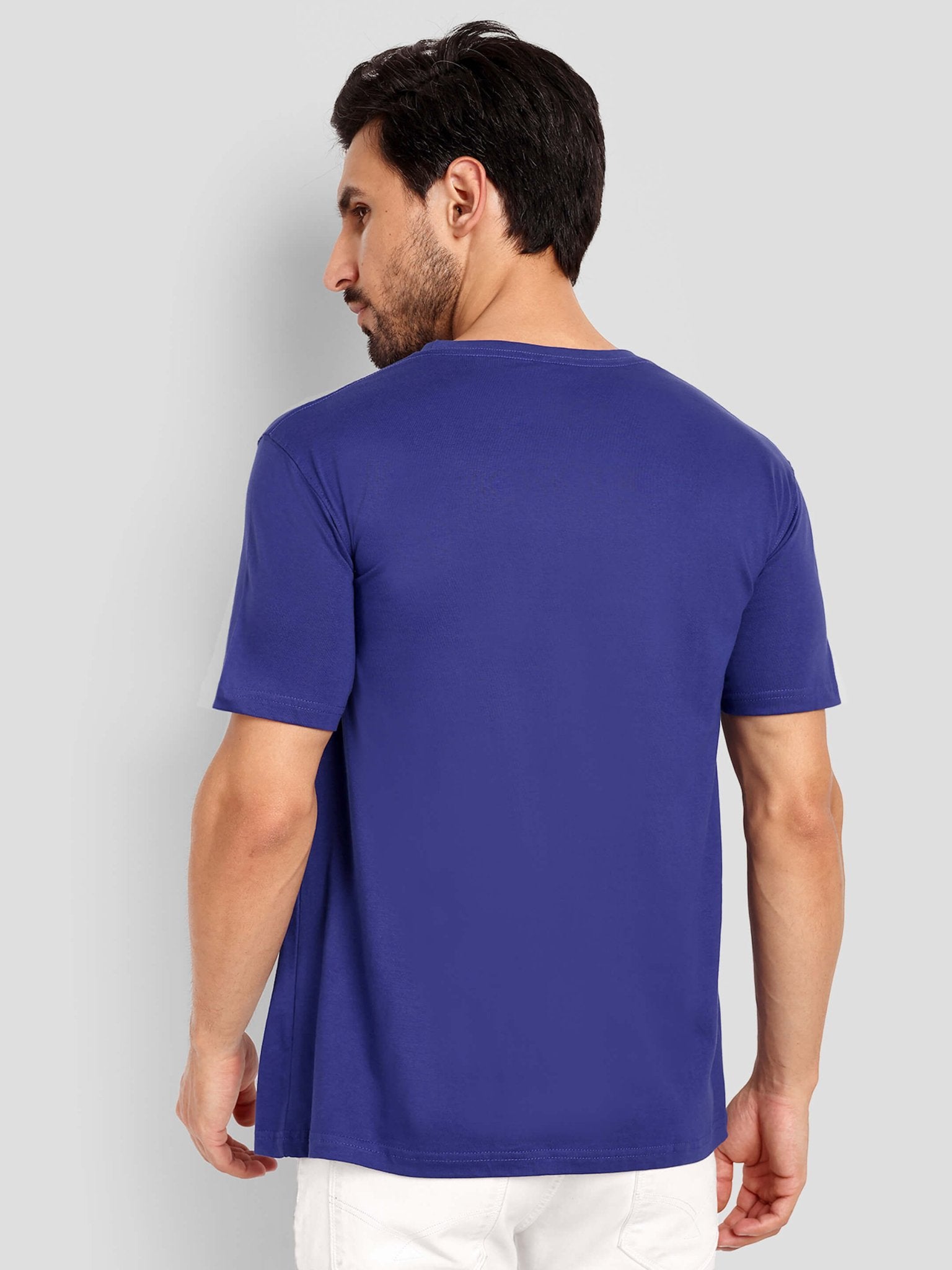 Men's Regular Solid T-Shirt - Royal Blue