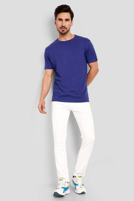 Men's Regular Solid T-Shirt - Royal Blue