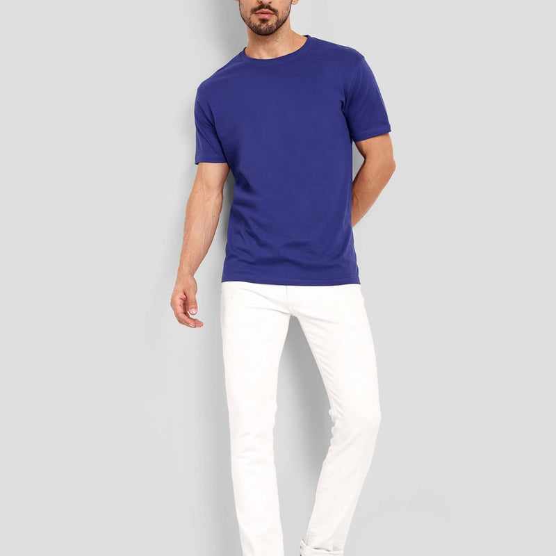 Men's Regular Solid T-Shirt - Royal Blue
