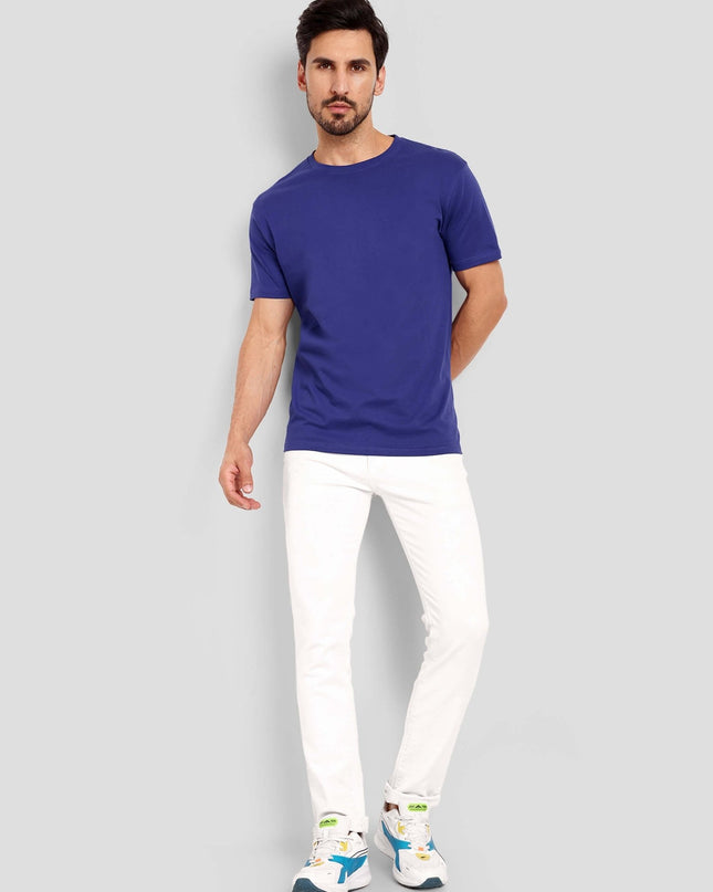 Men's Regular Solid T-Shirt - Royal Blue