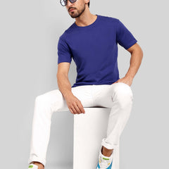 Men's Regular Solid T-Shirt - Royal Blue