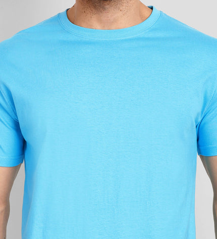 Unisex Regular Solid T-Shirt - Sky Blue
