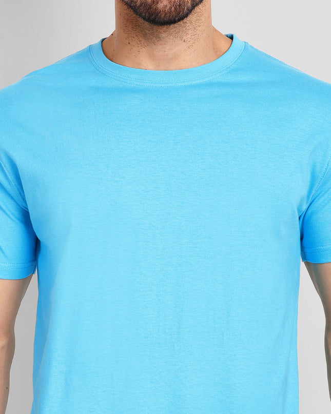 Unisex Regular Solid T-Shirt - Sky Blue
