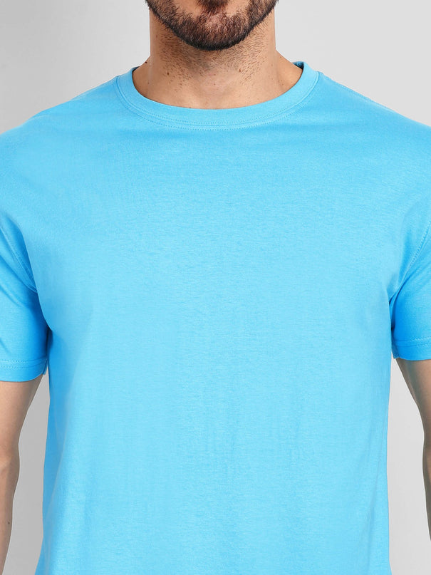 Unisex Regular Solid T-Shirt - Sky Blue
