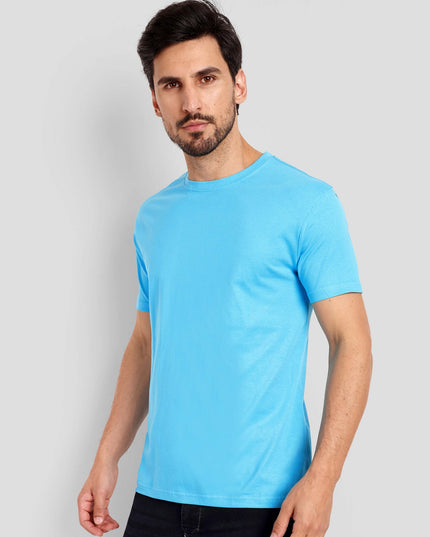 Unisex Regular Solid T-Shirt - Sky Blue