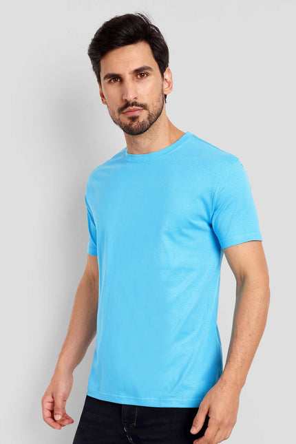 Unisex Regular Solid T-Shirt - Sky Blue