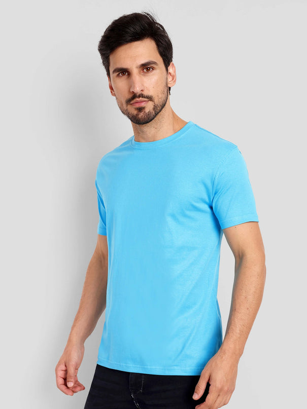 Unisex Regular Solid T-Shirt - Sky Blue