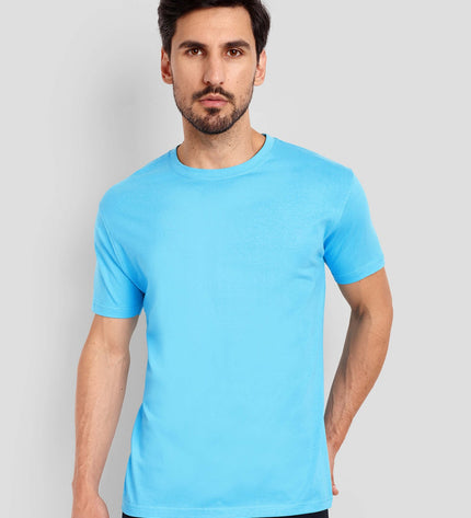 Unisex Regular Solid T-Shirt - Sky Blue