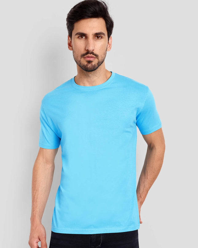 Unisex Regular Solid T-Shirt - Sky Blue