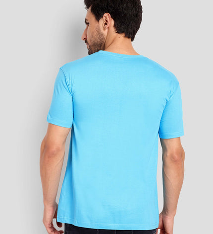 Unisex Regular Solid T-Shirt - Sky Blue