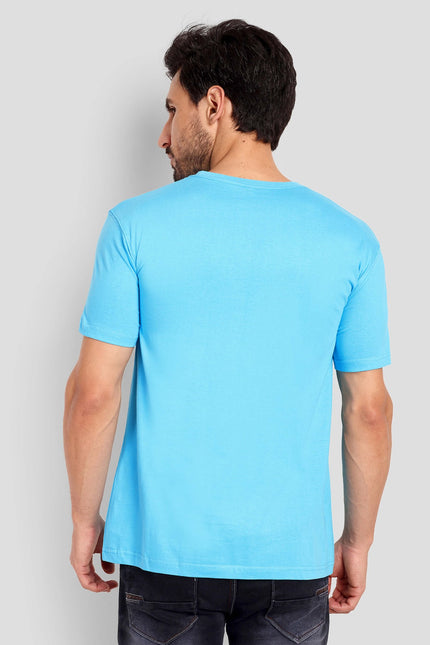 Unisex Regular Solid T-Shirt - Sky Blue