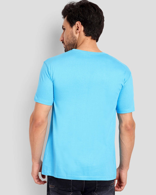 Unisex Regular Solid T-Shirt - Sky Blue