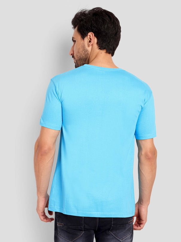 Unisex Regular Solid T-Shirt - Sky Blue