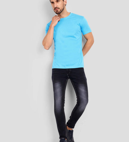 Unisex Regular Solid T-Shirt - Sky Blue