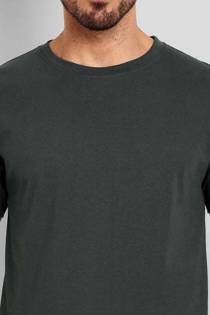 Men's Regular Solid T-Shirt - Steel Grey