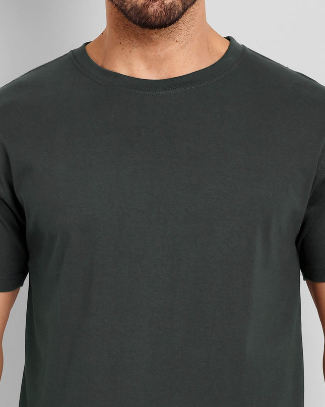 Men's Regular Solid T-Shirt - Steel Grey