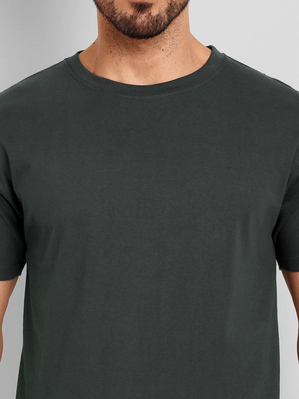 Men's Regular Solid T-Shirt - Steel Grey