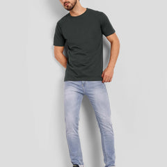Men's Regular Solid T-Shirt - Steel Grey