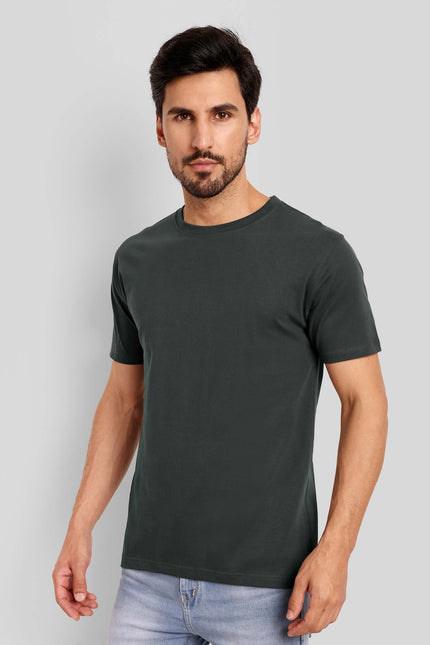 Men's Regular Solid T-Shirt - Steel Grey