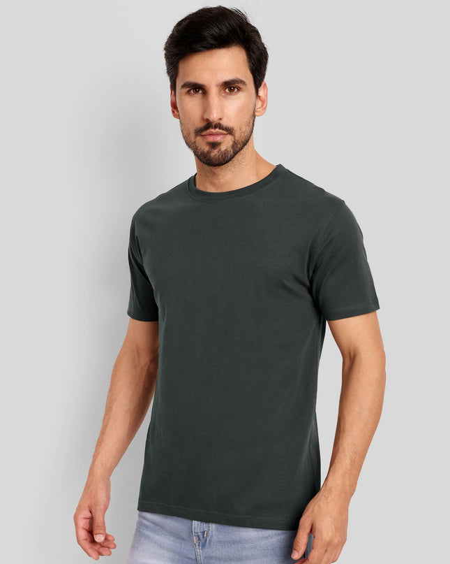 Men's Regular Solid T-Shirt - Steel Grey