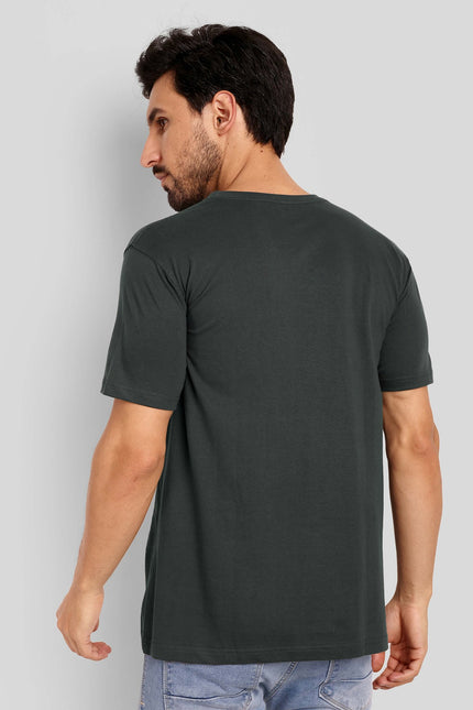 Men's Regular Solid T-Shirt - Steel Grey
