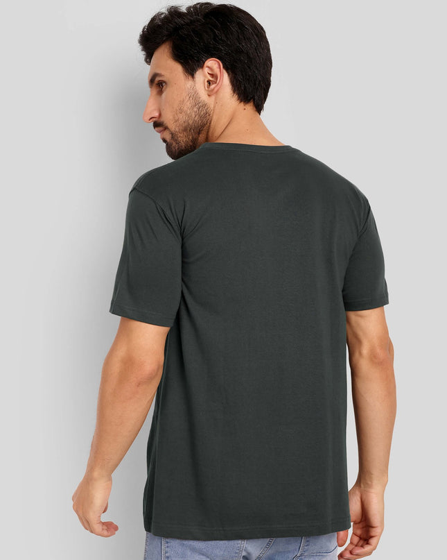 Men's Regular Solid T-Shirt - Steel Grey