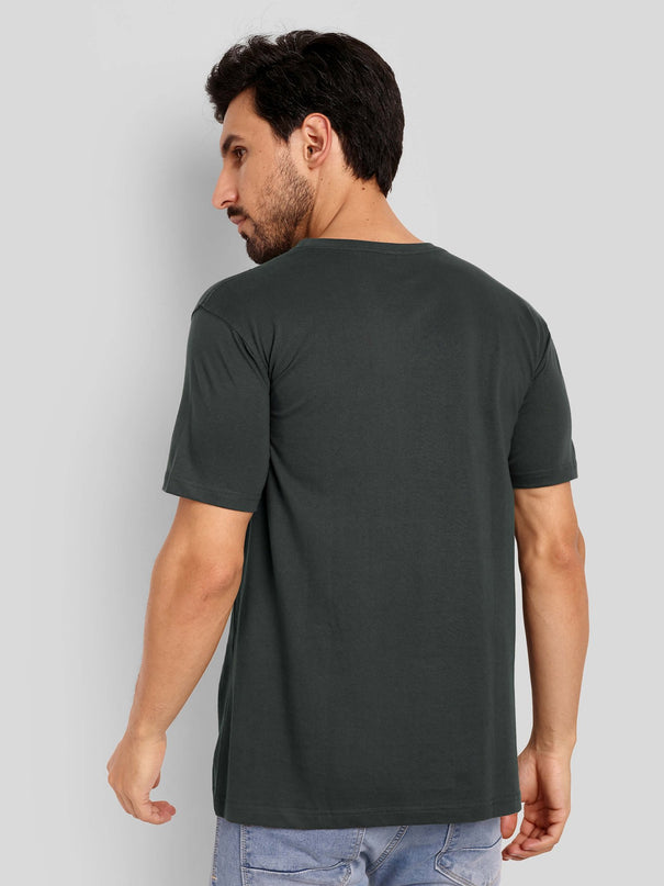 Men's Regular Solid T-Shirt - Steel Grey