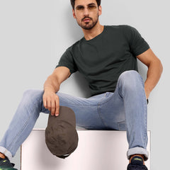Men's Regular Solid T-Shirt - Steel Grey