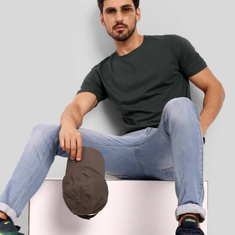 Men's Regular Solid T-Shirt - Steel Grey
