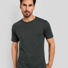 Men's Regular Solid T-Shirt - Steel Grey