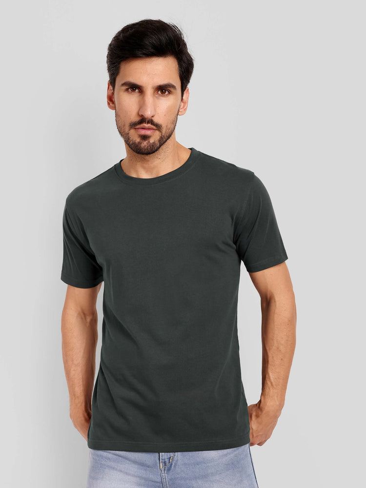 Men's Regular Solid T-Shirt - Steel Grey
