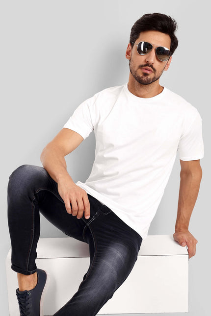 Men's Regular Solid T-Shirt - White